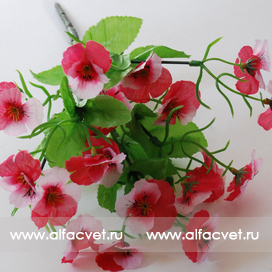 искусственные цветы анютины глазки цвета розовый 5