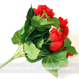 искусственные цветы бегонии цвета красный 4