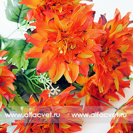 искусственные цветы букет георгин цвета оранжевый 2