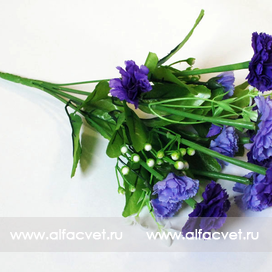 искусственные цветы гвоздики цвета синий 12