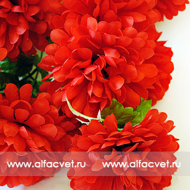 искусственные цветы букет хризантем цвета красный 4