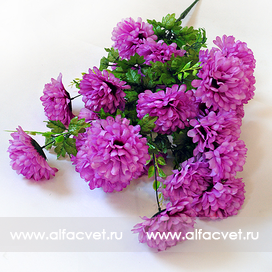искусственные цветы букет хризантем цвета сиреневый 8
