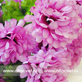 искусственные цветы букет хризантем цвета сиреневый 8