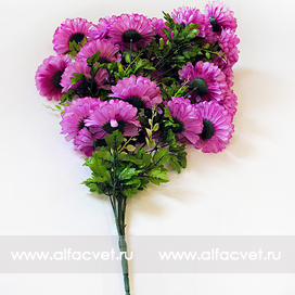 искусственные цветы букет хризантем цвета сиреневый 8