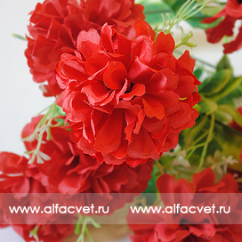 искусственные цветы букет хризантем цвета красный 4