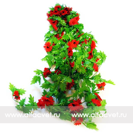 искусственные цветы куст ромашек цвета красный 4