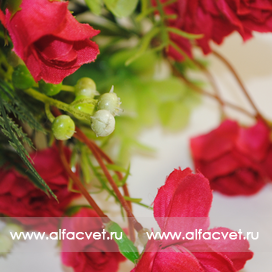 искусственные цветы розы цвета красный 4