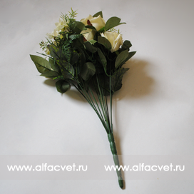 искусственные цветы розы цвета белый 6