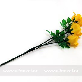 искусственные цветы розы пластмассовые цвета желтый 1