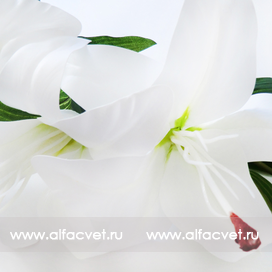 искусственные цветы ветка лилии цвета белый 6